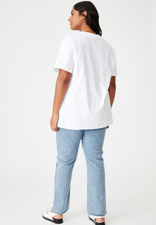Cotton On - Curve dad short sleeve tee - white