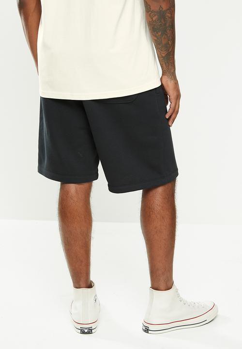 Converse - Embroidered star chevron french terry short - black