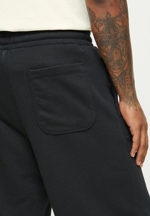 Converse - Embroidered star chevron french terry short - black