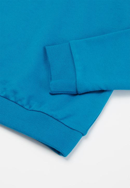 POLO - Boys damian debossed hooded sweater - blue