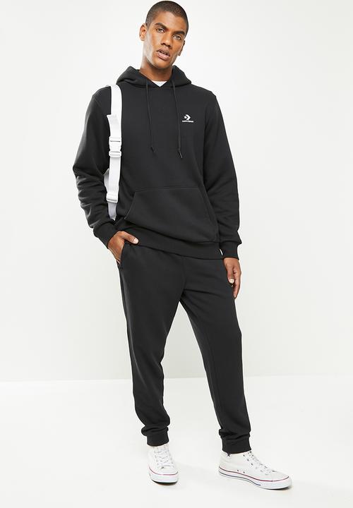 Converse - Converse embroidered star chevron french terry jogger - black