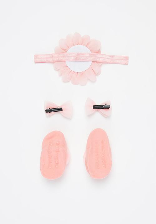Pop Candy - Girls booties & headband set - pink