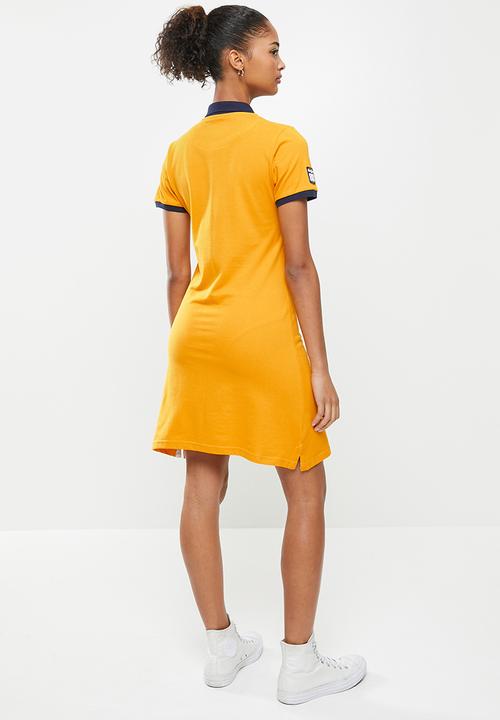 Aca Joe - Contrast collar sj dress - mustard