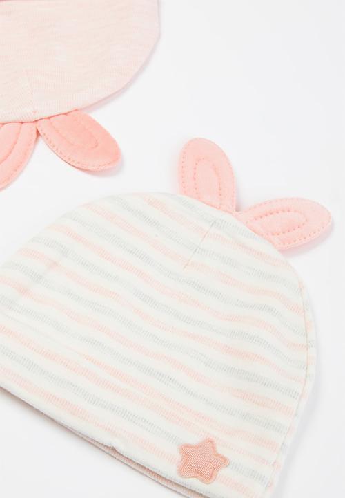 Pop Candy - Girls 2 pack bunny beanies - multi 
