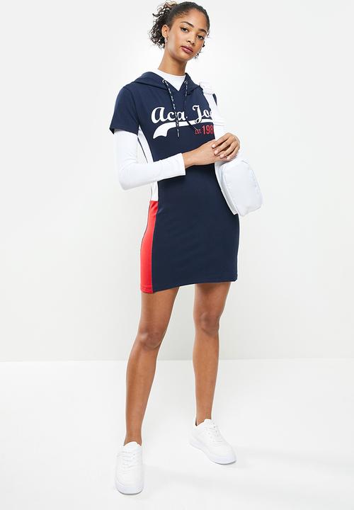 Aca Joe - Sj hooded short sleeve terry dress - navy