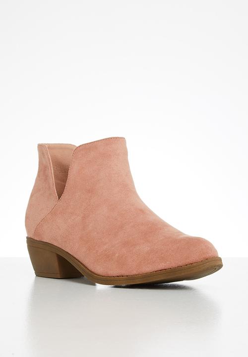Jada - Western side cut ankle boot - dusty pink