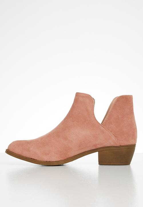 Jada - Western side cut ankle boot - dusty pink