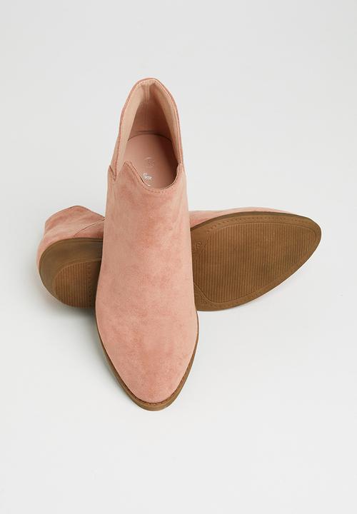 Jada - Western side cut ankle boot - dusty pink
