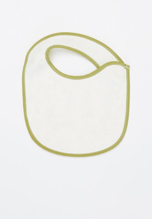 Pop Candy - Baby 2 pack bibs - green & white 