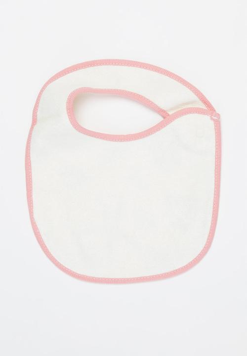 Pop Candy - Baby girls 2 pack bibs - pink & white