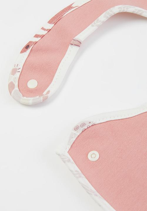 Pop Candy - Baby girls 2 pack bibs - pink & white