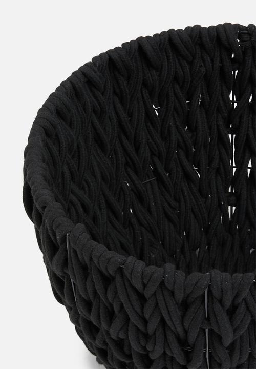 Sixth Floor - Large braided cotton rope basket - black