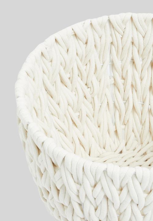 Sixth Floor - Large braided cotton rope basket - cream