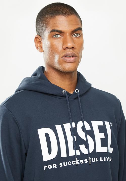 Diesel  - S-gir-hood-division-logo sweat-shirt- navy