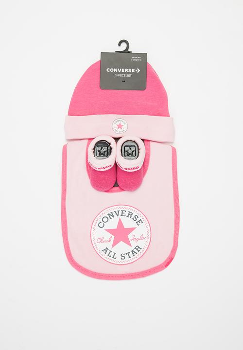 Converse - Chn core hang 3pc hat bib boot - pink