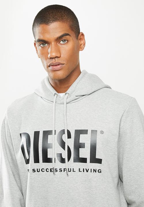 Diesel  - S-gir-hood-division-logo hoodie - grey