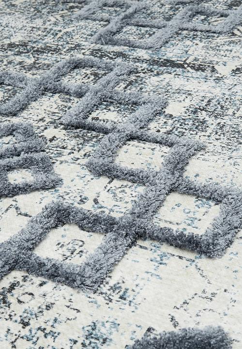 Sixth Floor - Thalia tufted printed rug - teal blue