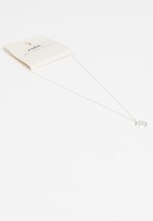 Rubi - Premium pendant necklace - sterling silver plated hex
