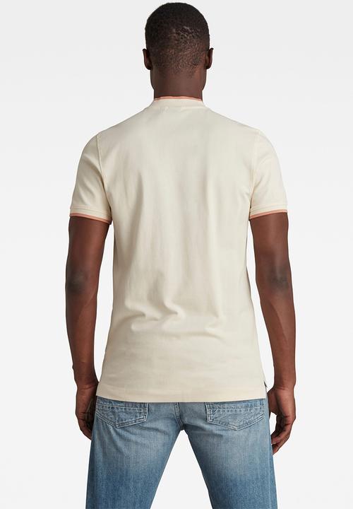 G-STAR - Sport collar slim short sleeve polo - ecru