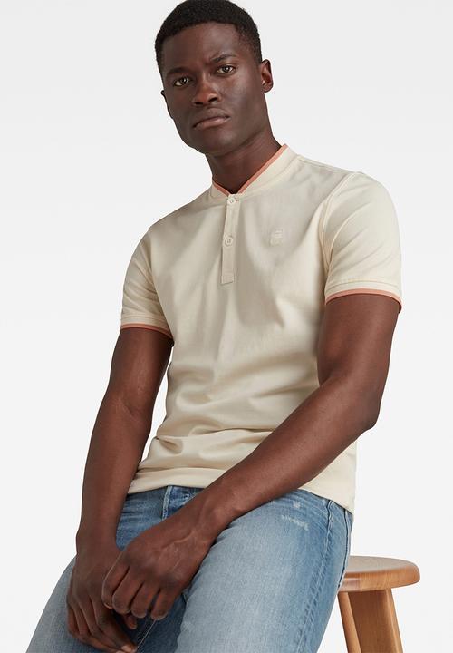 G-STAR - Sport collar slim short sleeve polo - ecru