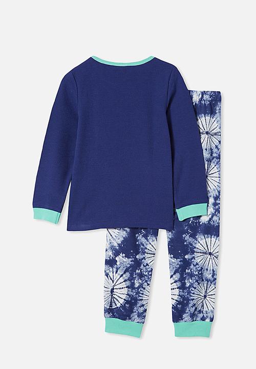 Cotton On - Noah long sleeve pyjama set - indigo