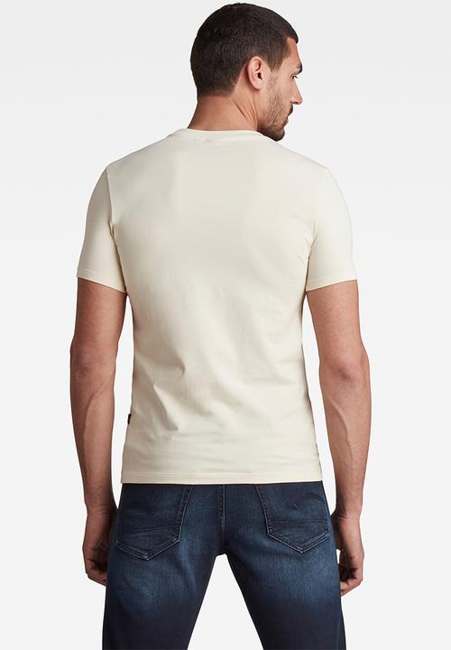 G-STAR - Slim base short sleeve tee - ecru