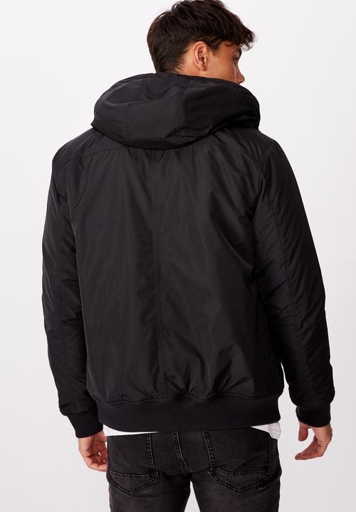 Cotton On - Ma1 hooded bomber jacket - black