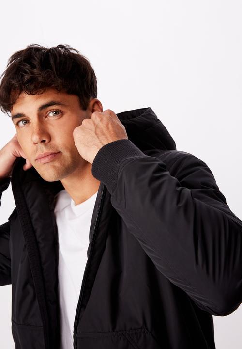 Cotton On - Ma1 hooded bomber jacket - black