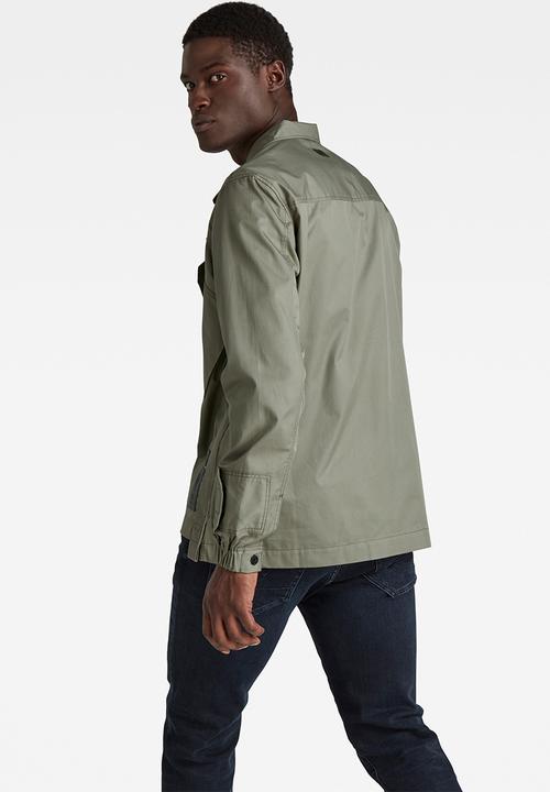 G-STAR - Multi slant pocket denim relaxed shirt - shamrock