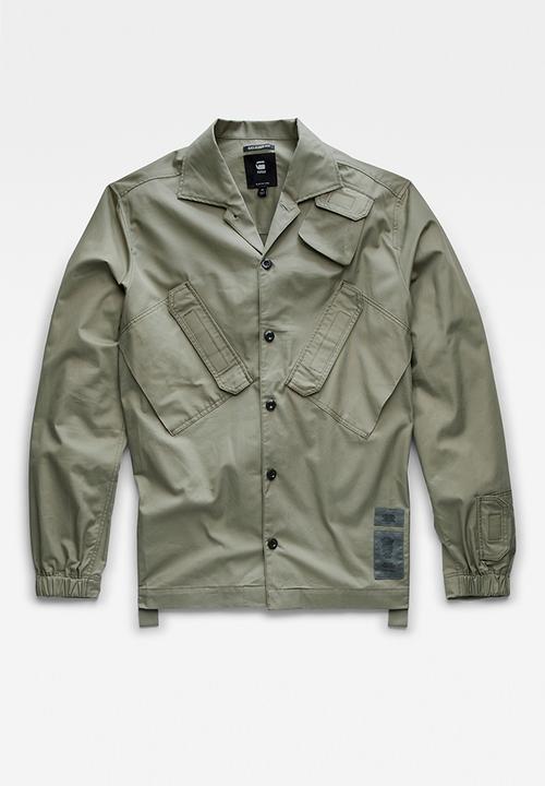 G-STAR - Multi slant pocket denim relaxed shirt - shamrock