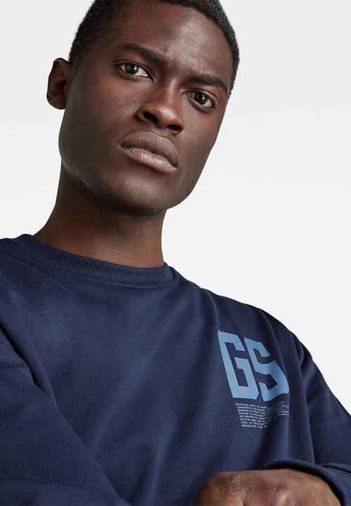 G-STAR - Stitch pocket sweat - navy