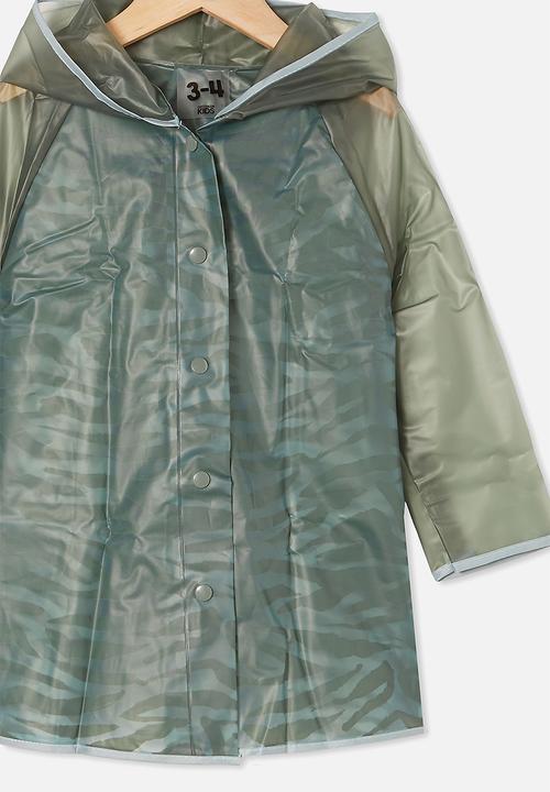 Cotton On - Cloudburst raincoat - swag green zebra