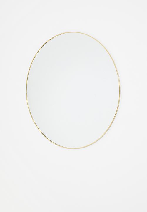 Sixth Floor - Cleo round mirror - gold 90cm