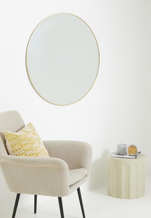 Sixth Floor - Cleo round mirror - gold 90cm