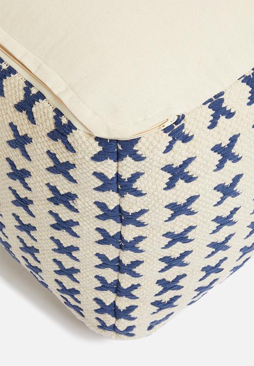 Sixth Floor - Criss cross ottoman - natural & sage