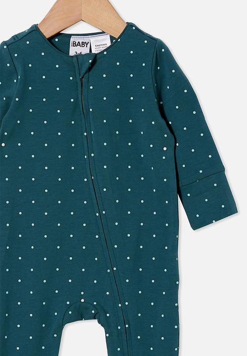 Cotton On - The long sleeve zip romper - teal