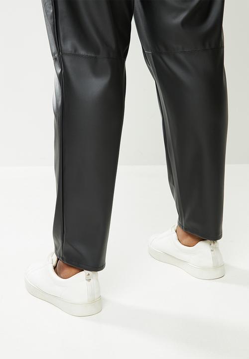 Me&B - Plus leather jogger pant - black