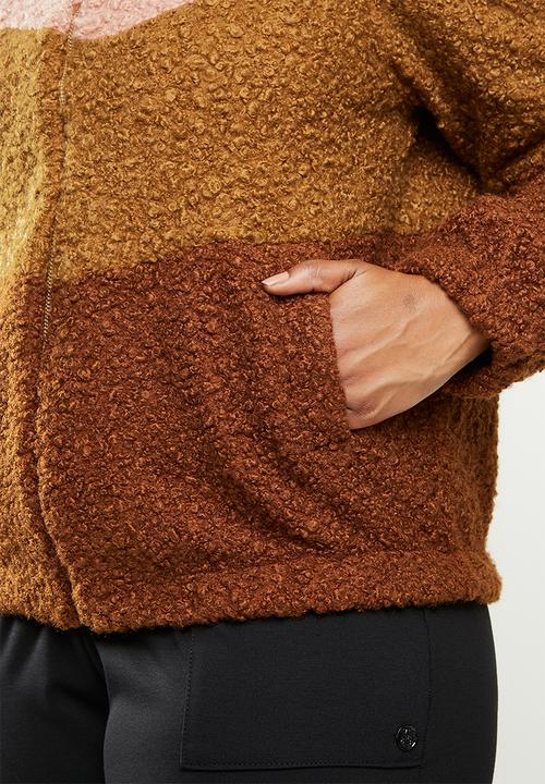Me&B - Plus colourblock sherpa jacket - multi