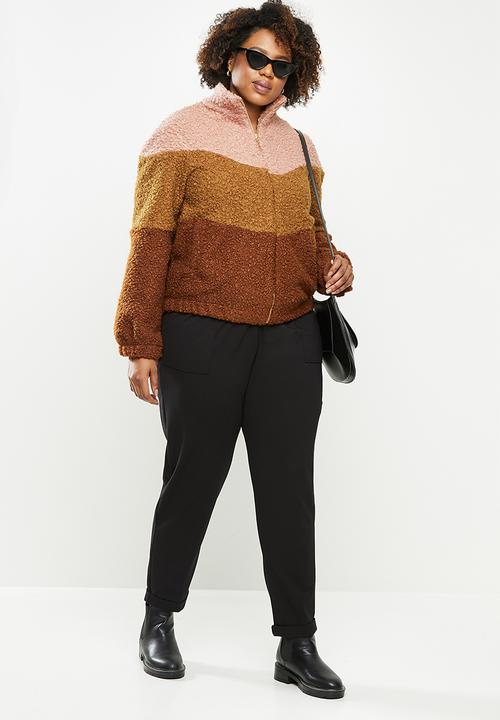 Me&B - Plus colourblock sherpa jacket - multi