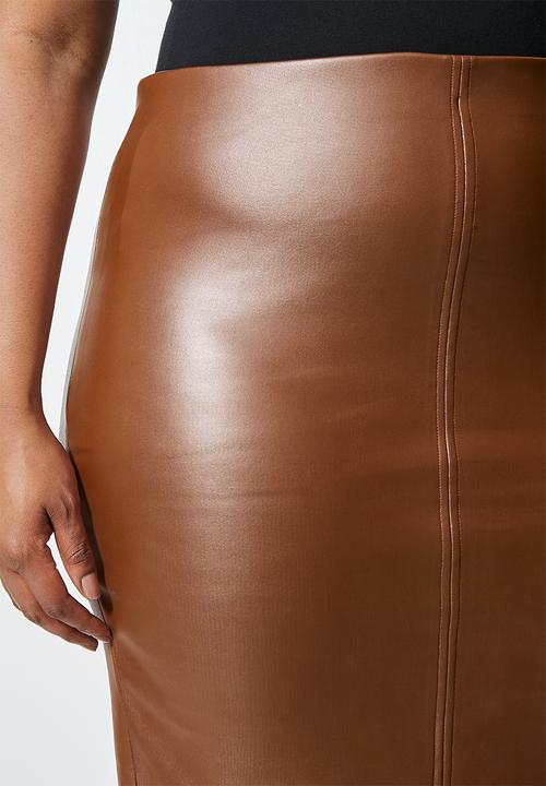 Superbalist - Coated scuba bodycon - brown