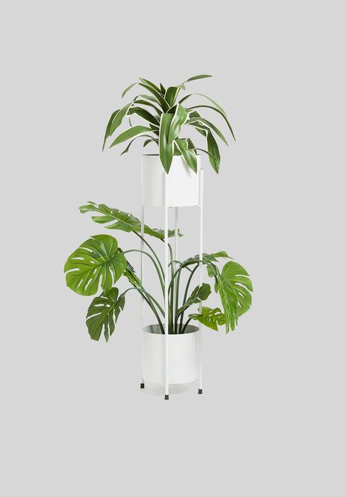 Sixth Floor - Double planter - white