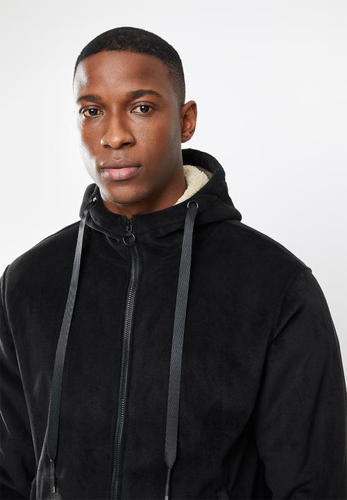 STYLE REPUBLIC - Sherpa lined hooded jacket - black