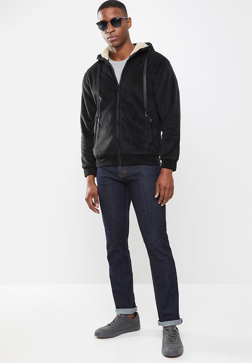 STYLE REPUBLIC - Sherpa lined hooded jacket - black