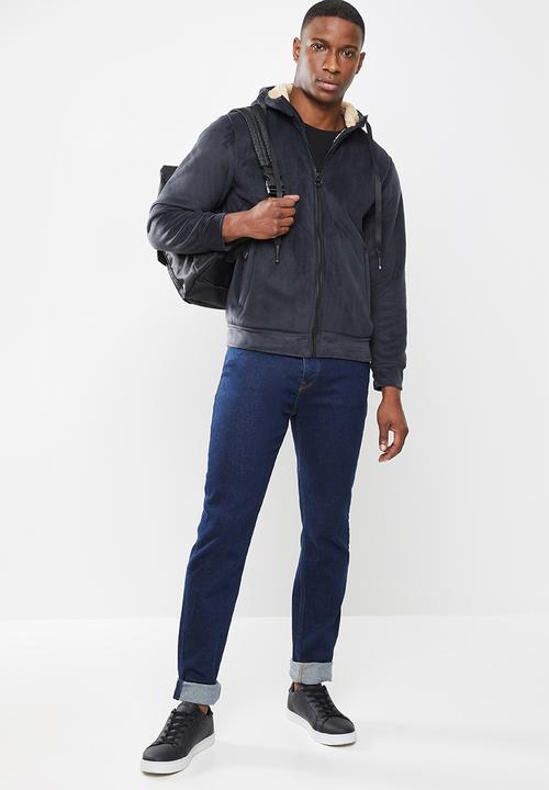 STYLE REPUBLIC - Sherpa lined hooded jacket - navy