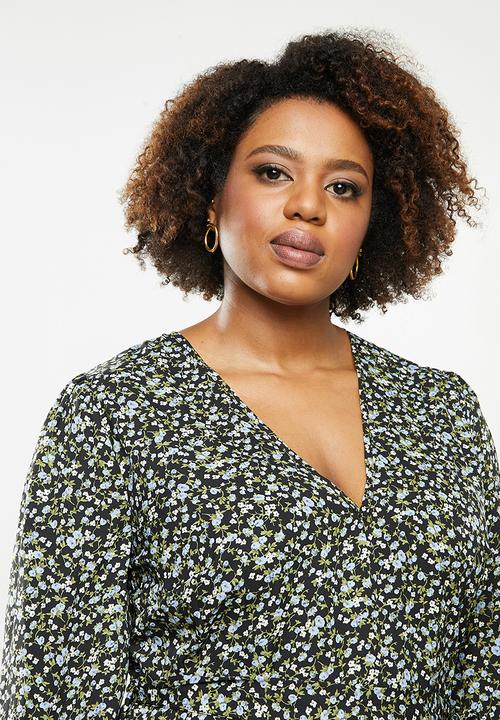 Missguided - Plus v-neck wrap midaxi dress floral - multi 