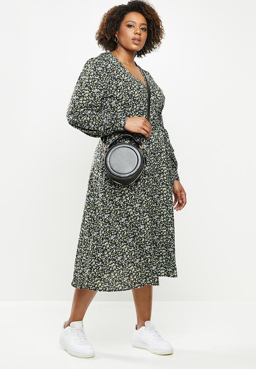 Missguided - Plus v-neck wrap midaxi dress floral - multi 