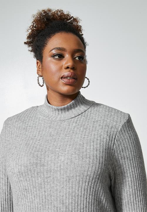 Superbalist - Soft touch shoulder pad column dress - grey