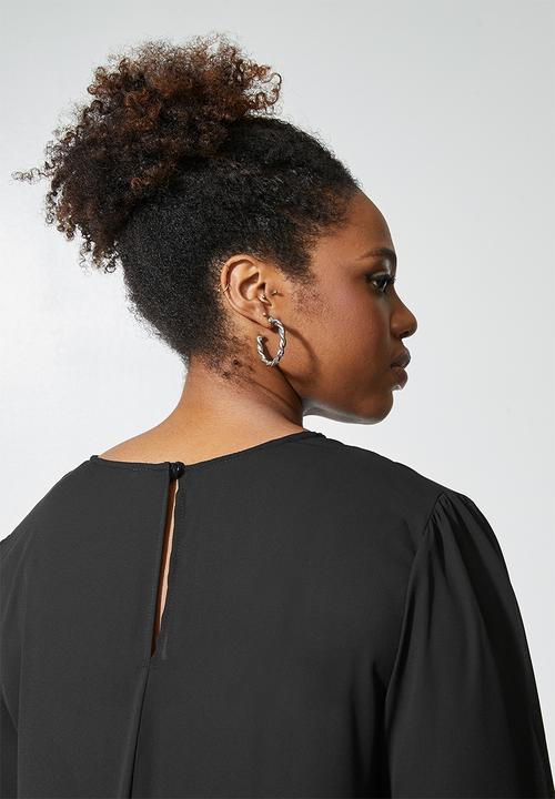 Superbalist - Tiered balloon sleeve maxi dress - black
