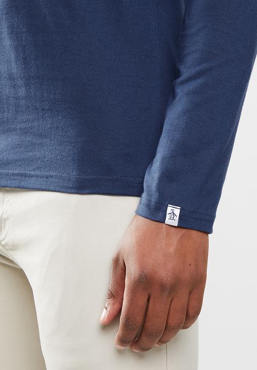 Original Penguin - Ls embroidered logo tee - blue sapphire