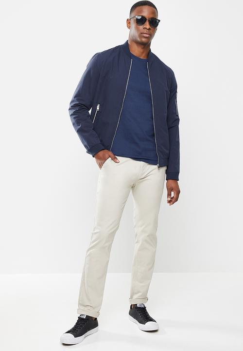 Original Penguin - Ls embroidered logo tee - blue sapphire